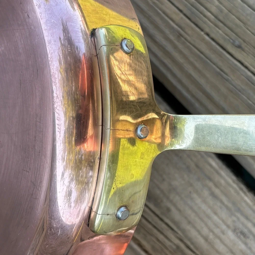 Castle Copper 90 Skillet Pan 8 Inch Made in Ireland Brass Handle Set of 2